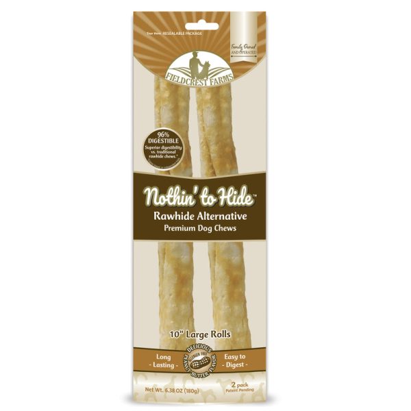 Fieldcrest Farms Nothin  to Hide Peanut Butter Grain Free Chews For Dogs 10 in. 2 pk Online Hot Sale