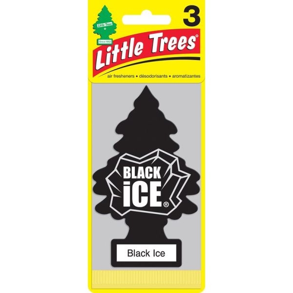 Little Trees Black Ice Scent Car Air Freshener Solid 3 pk Online Hot Sale