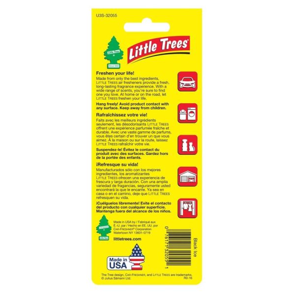 Little Trees Black Ice Scent Car Air Freshener Solid 3 pk Online Hot Sale