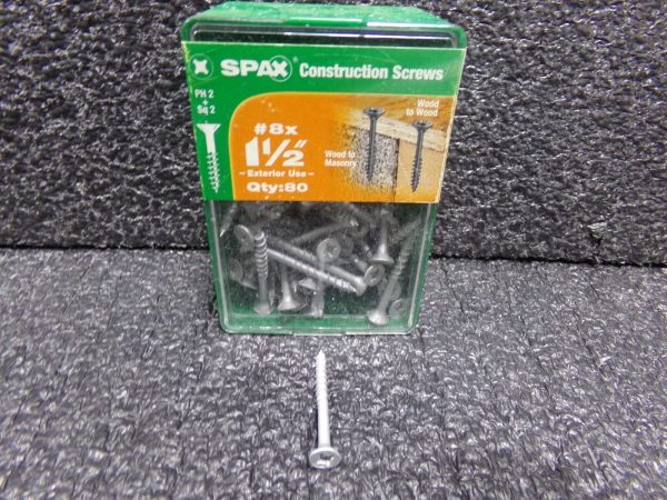 SPAX Deck Screw, #8 X 1-1 2  PK80 (183578946516-WTA35) For Cheap