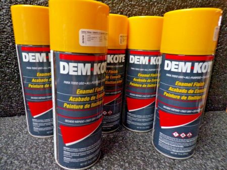 (6) DEM-KOTE 257670 Spray Paint, Safety Yellow, 10 oz. 6 Cans (183934283064-K08) on Sale