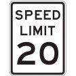 ZING 2307,Traffic Sign, Speed Limit 20, 18 X 24, BK WHT, 6CFR9, (184180419902-NB10) on Sale