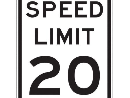 ZING 2307,Traffic Sign, Speed Limit 20, 18 X 24, BK WHT, 6CFR9, (184180419902-NB10) on Sale