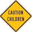 ZING 2395, Traffic Sign, Caution Children, 24 x 24In, BK YEL, 6AHJ5 (184175161995-NB8) Sale