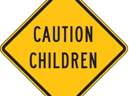 ZING 2395, Traffic Sign, Caution Children, 24 x 24In, BK YEL, 6AHJ5 (184175161995-NB8) Sale