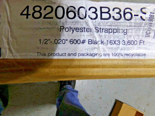 3600 ft. Plastic Strapping with Smooth Finish, Black; Break Strength: 600 lb. (183953617272-WTA29) Online Sale