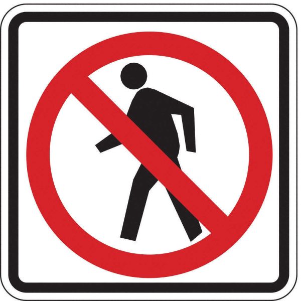 ZING 2415, Traffic Sign, No Pedestrian Crossing Pictogram, 24 X 24, 6AHL5, (184179684127-NB9) Fashion