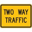 ZING 2392, Traffic Sign, Two Way Traffic ,18 X 24, BK YEL, 6AHJ2, (184180410928-NB10) Supply