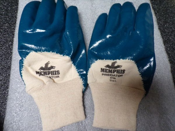 Memphis Predator Premium Nitrile-Coated Gloves Blue White Large 6 Pairs 9750 (183934091560-WTA02) For Discount