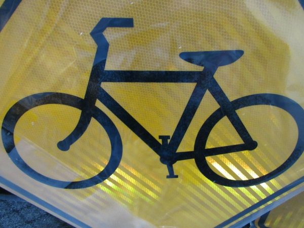 ZING 2394, Traffic Sign, Bike Crossing Pictogram , 24 x 24In, BK YEL, 6AHJ4 (184174965854-NB7) Online Hot Sale