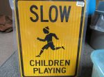 ZING 2397,Traffic Sign, Slow Children At Play ,18  X 24, BK YEL, 6AHJ7, (184180372091-NB10) For Sale