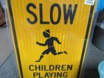 ZING 2397,Traffic Sign, Slow Children At Play ,18  X 24, BK YEL, 6AHJ7, (184180372091-NB10) For Sale