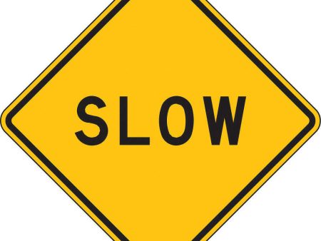 ZING 2332, Traffic Sign, Slow, 24 x 24, BK YEL, 6CFX4, (184179620913-NB8) Sale