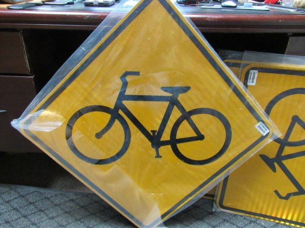 ZING 2394, Traffic Sign, Bike Crossing Pictogram , 24 x 24In, BK YEL, 6AHJ4 (184174965854-NB7) Online Hot Sale