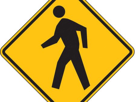 ZING 2318, Traffic Sign, Pedestrian Crossing, 24 X 24, BK YEL, 6CFW0 (184179679694-NB9) Online Sale