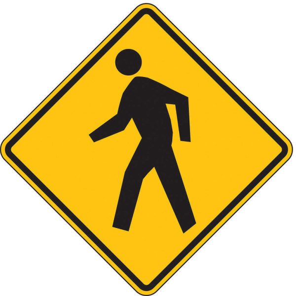 ZING 2318, Traffic Sign, Pedestrian Crossing, 24 X 24, BK YEL, 6CFW0 (184179679694-NB9) Online Sale