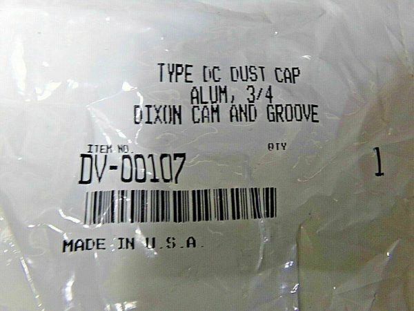 3 4  Dixon Type Dust Caps, Cam & Groove Fittings with a Buna-N gasket, 75-DC-AL (183953892265-WTA03) For Discount