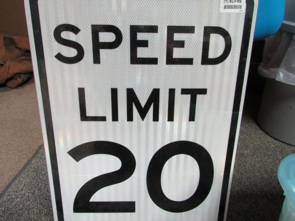 ZING 2307,Traffic Sign, Speed Limit 20, 18 X 24, BK WHT, 6CFR9, (184180419902-NB10) on Sale