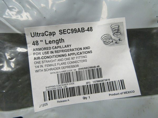 JOHNSON CONTROLS, Armored Capillary, 0.060  ID x 48  L, 40G428, SEC99AB-48C (184160597577-WTA06) Sale